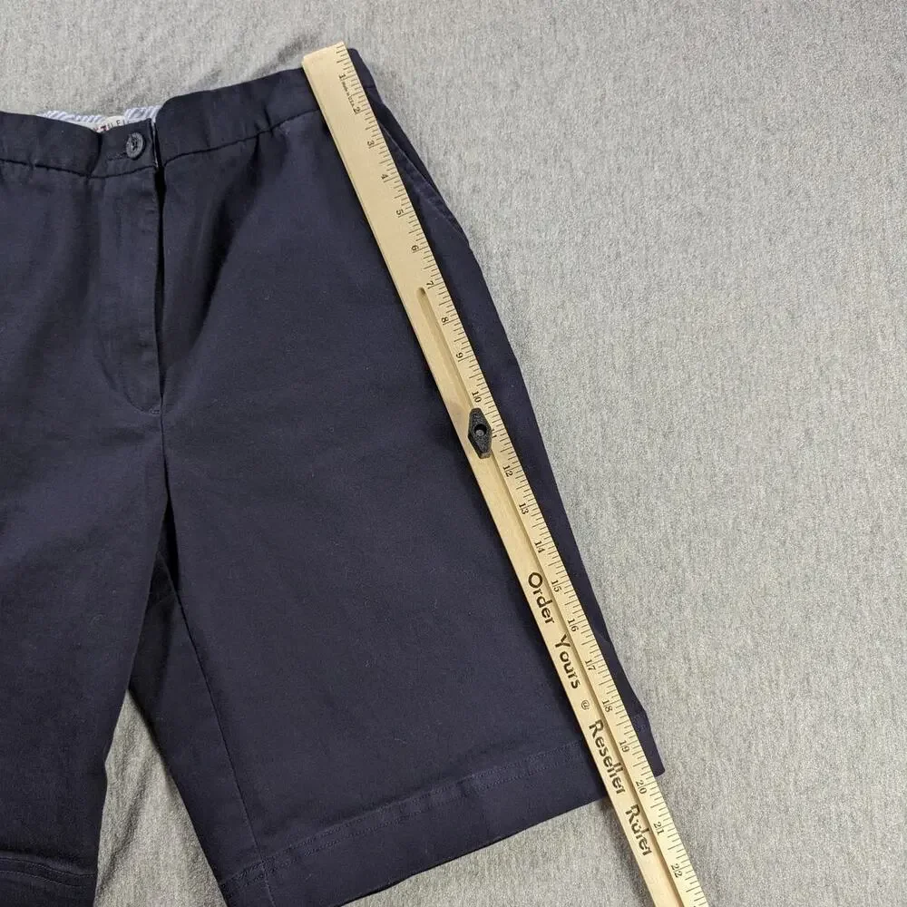 Tommy Hilfiger Shorts Womens 8 Stretchy Navy Blue Chino Y2K Preppy Coastal Beach